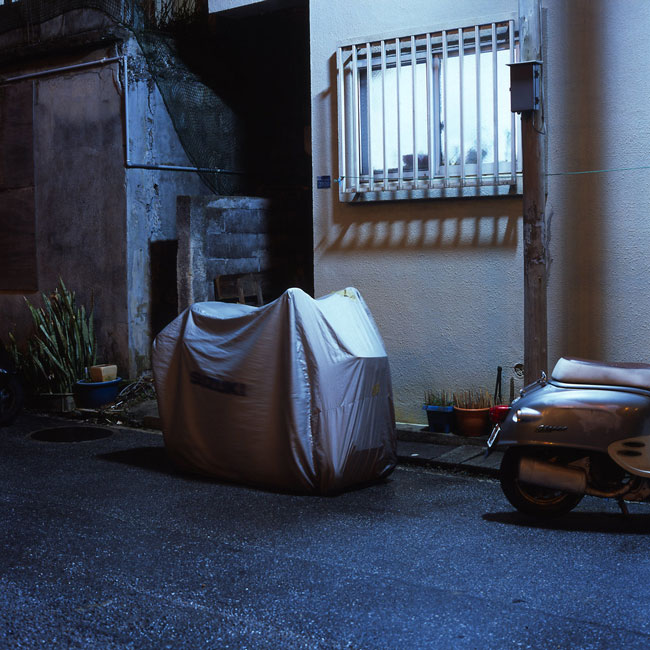 motorcycle in winter outside