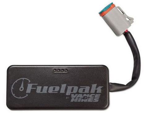 The Vance & Hines FP3 fuel tuner, which plugs directly in a motorcycle's diagnostic port and allows smartphone flash tuning.