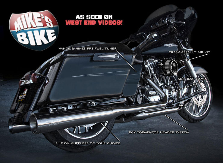 Mike's Bike flyer with black Harley Davidson