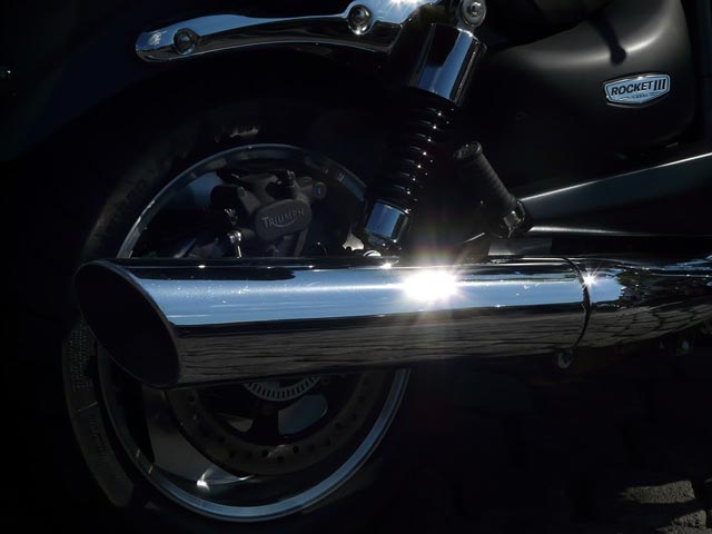 Motorcycle exhaust close up