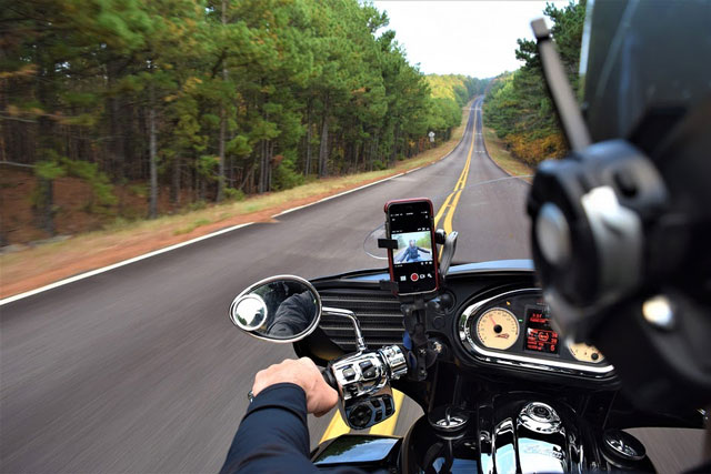 motorcycle rider cruising