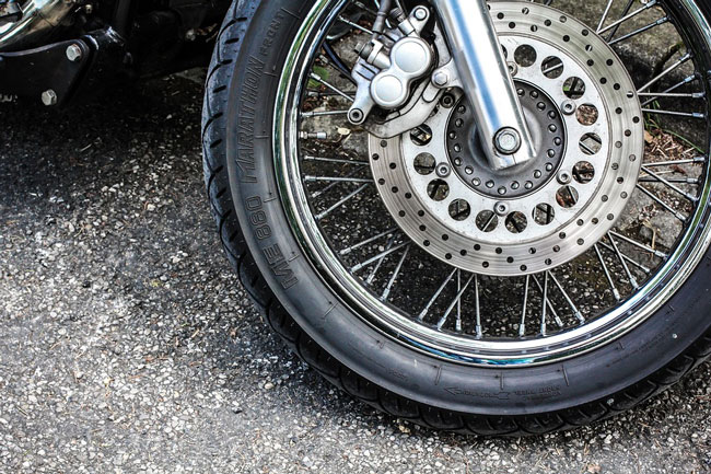 motorcycle tire close up