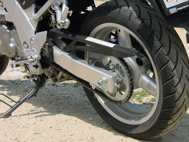 rear motorcycle tire and powertrain