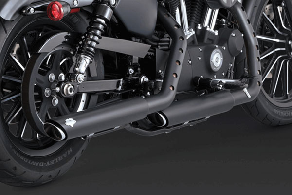 Black Vance & Hines twin slash mufflers